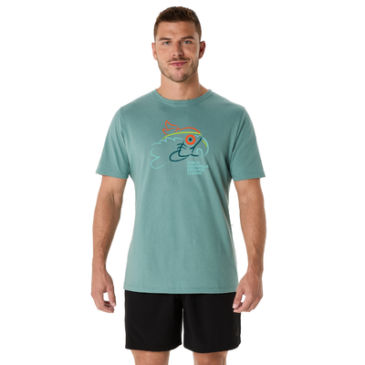 Gasparilla 2026 - Camiseta de manga corta ASICS para hombre color celadón (2011D028) (GAS-12) 