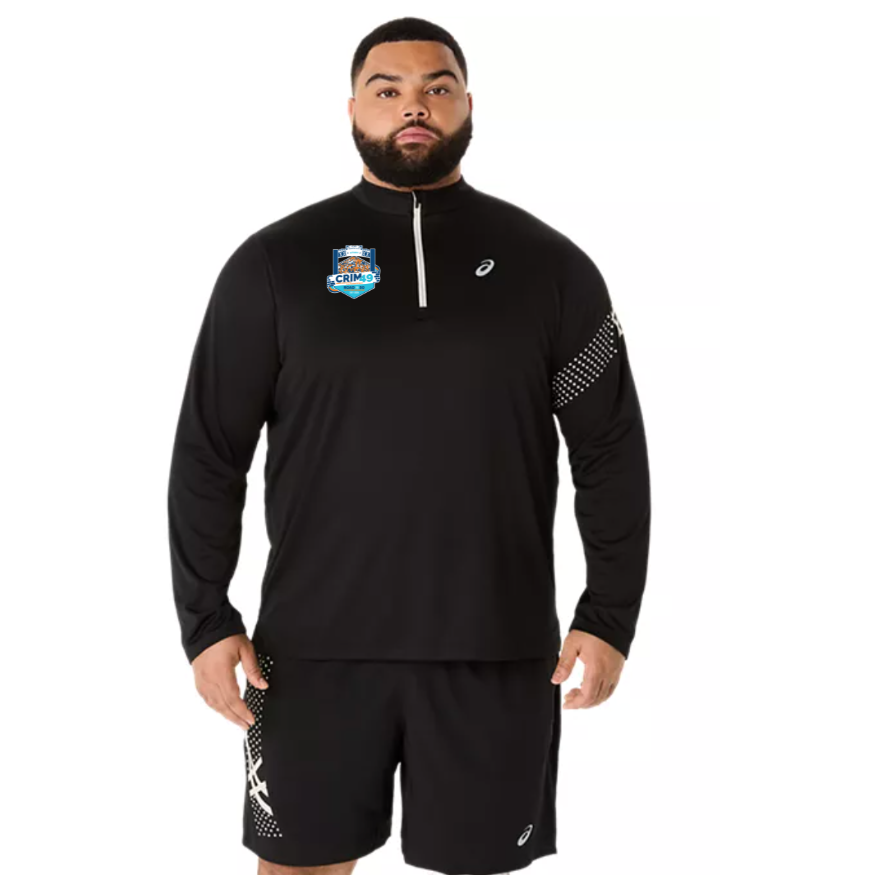 Crim 49 - ASICS Men's Icon Long Sleeve 1/2 Zip Black (2011D459) (CFR-38)