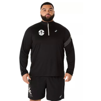 Gasparilla 2026 FINISHER - ASICS Men's Icon Long Sleeve 1/2 Zip Black (2011D459)