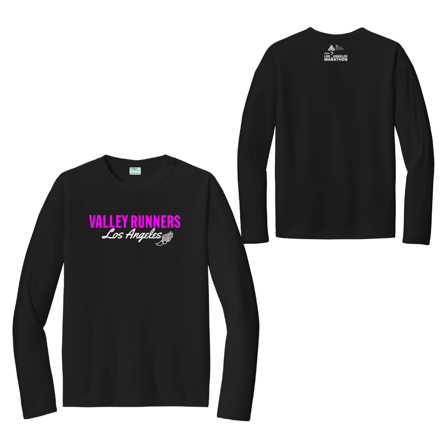 Valley Runners LA x Los Angeles Marathon- "Run In" Adult Unisex Long Sleeve Performance Tee (Copy)