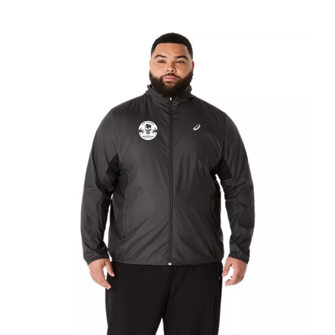 Chaqueta ASICS Gasparilla 2026 FINISHER para hombre, color negro (2011D235)