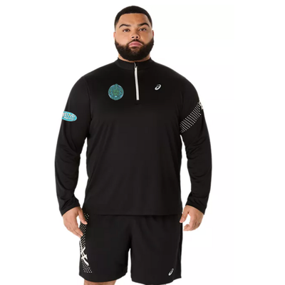 St Pete Run Fest - Tortuga Challenge ASICS Men's Icon Long Sleeve 1/2 Zip Black (2011D459)