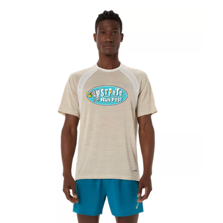 St Pete Run Fest - ASICS Men's Road SS Top Cream (2011D453)