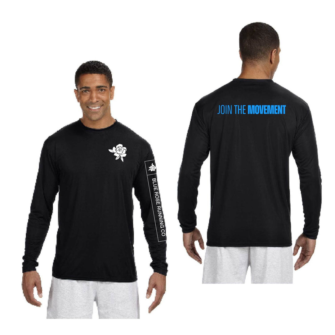 Camiseta de manga larga refrescante y de alto rendimiento para hombre de Blue Rose Running (A4N3165)