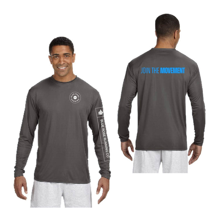 Camiseta de manga larga de rendimiento refrescante para hombre de Blue Rose Running (N3165)