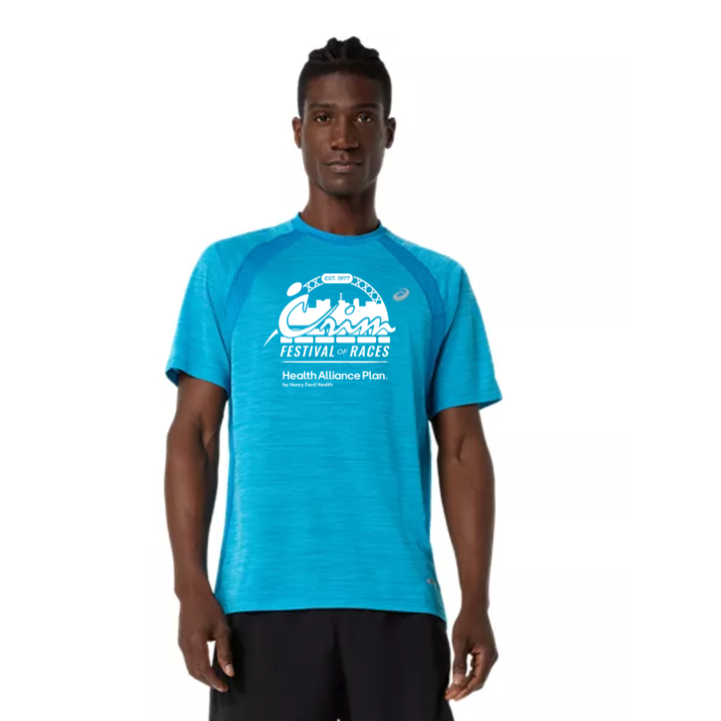 Crim Health Alliance Plan - ASICS Men's Road SS Top Aegean Blue (2011D453) (CFR-57)