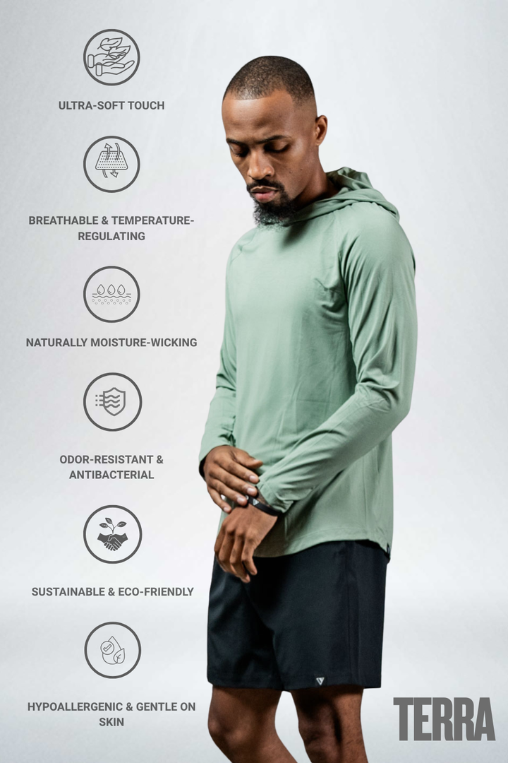 Men's Terra Recovery Element Hoodie Shirt (Low Light Olive)