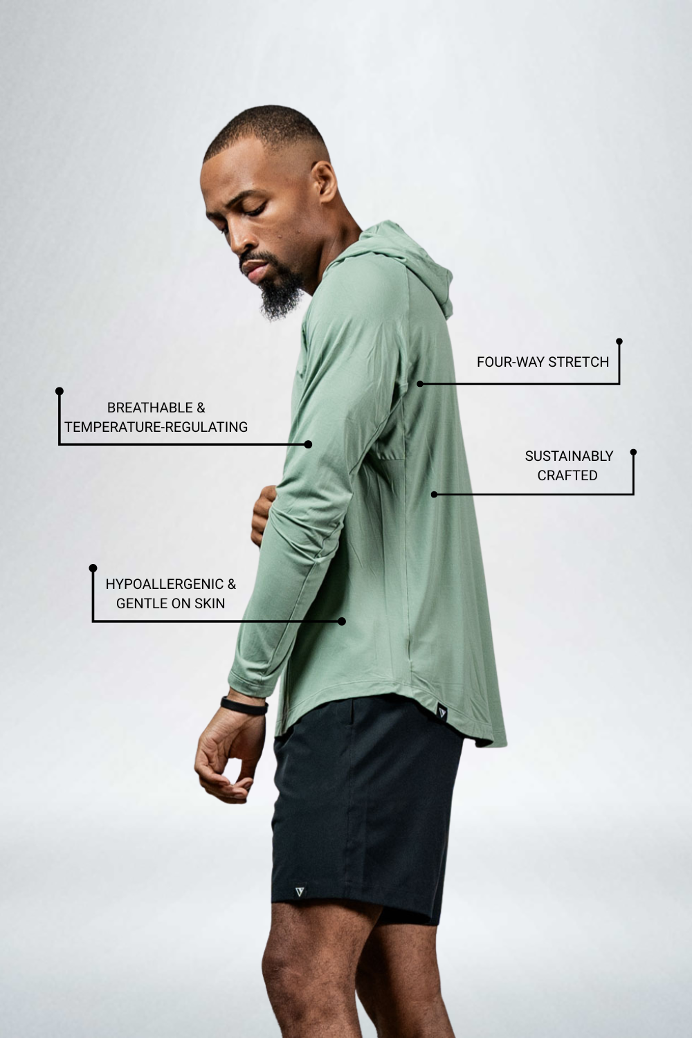 Men's Terra Recovery Element Hoodie Shirt (Low Light Olive)