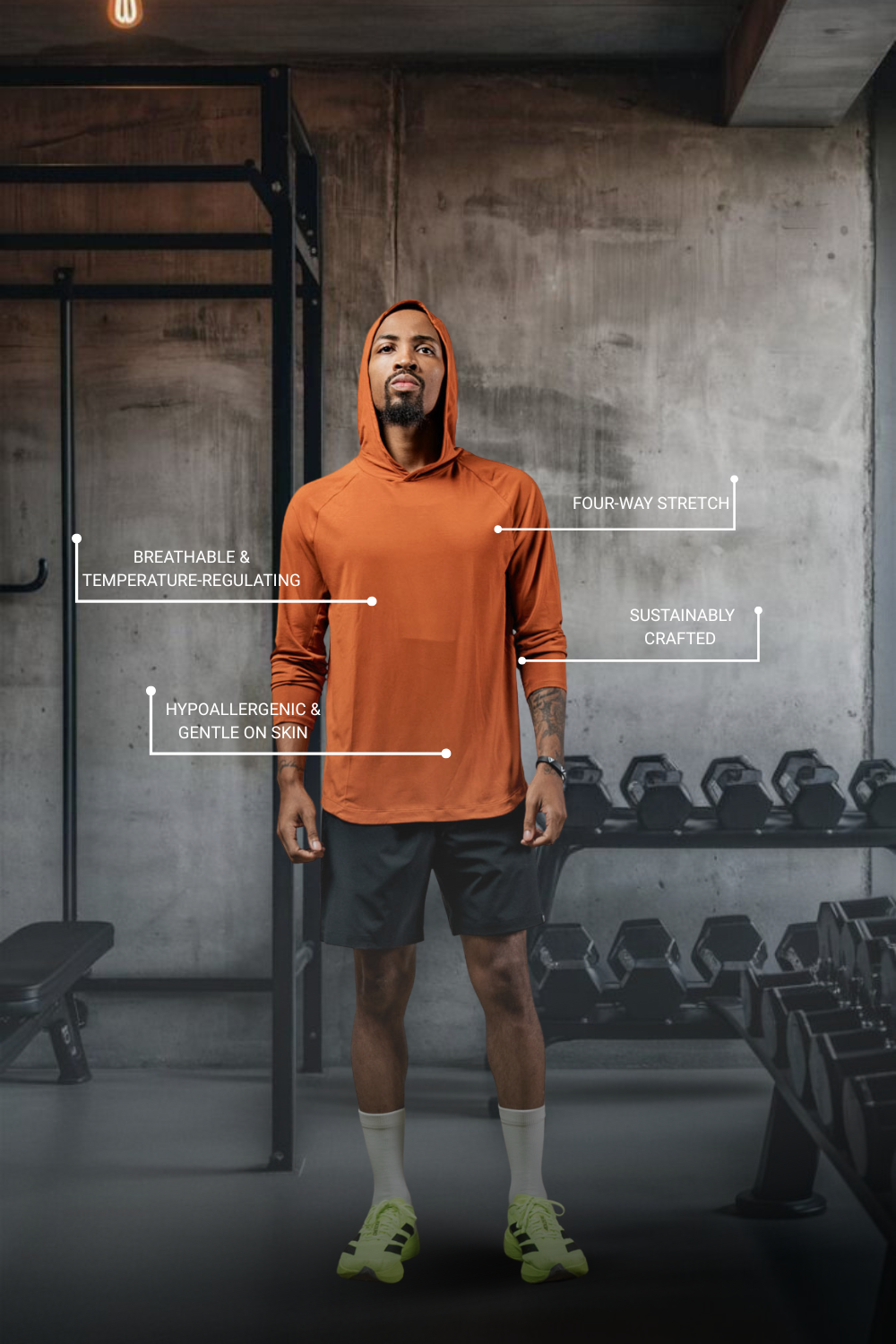 Men's Terra Recovery Element Hoodie Shirt (Sunfire Clay)