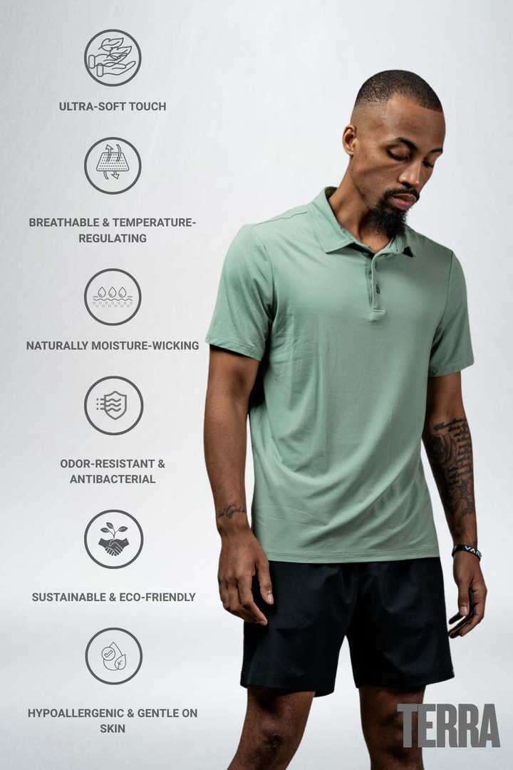 Men's Terra Recovery Polo (Low Light Olive)