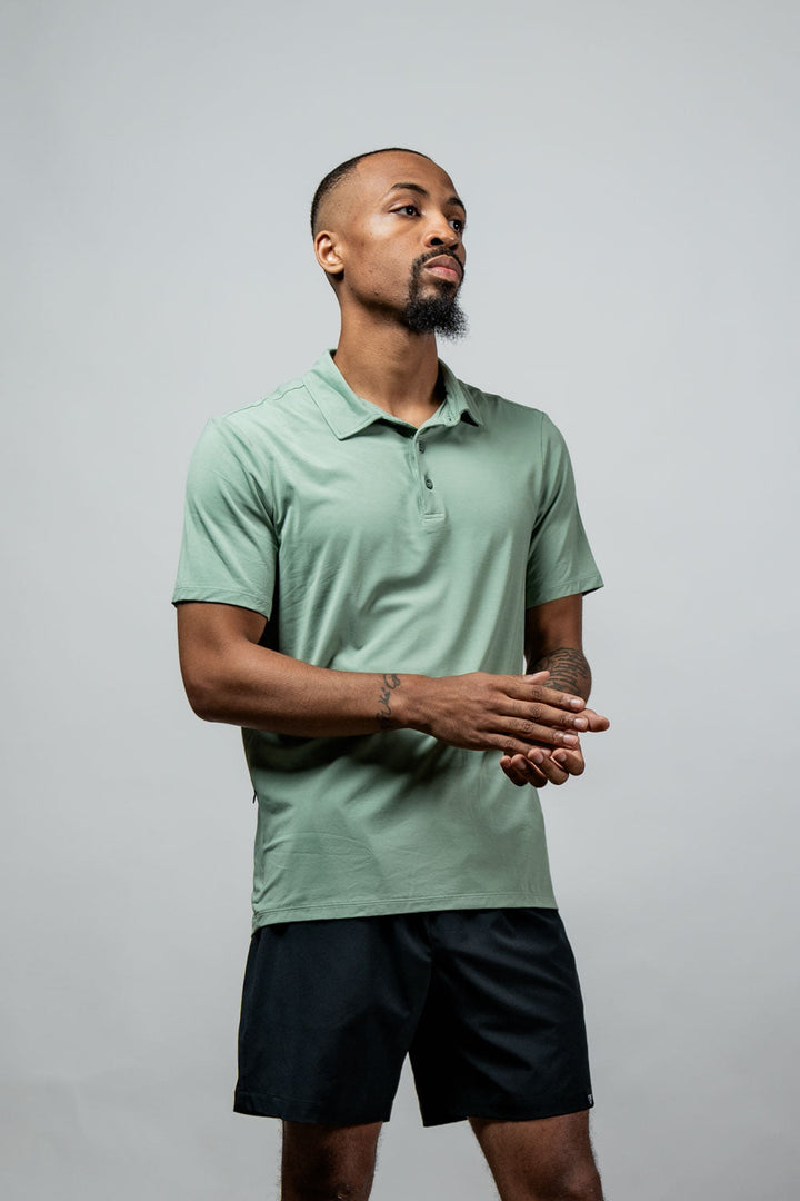 Men's Terra Recovery Polo (Low Light Olive)
