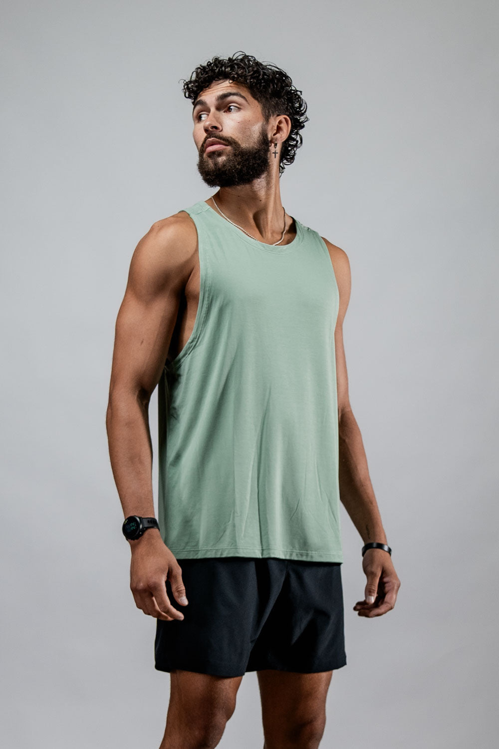 Men's Terra Recovery Tank (Low Light Olive)