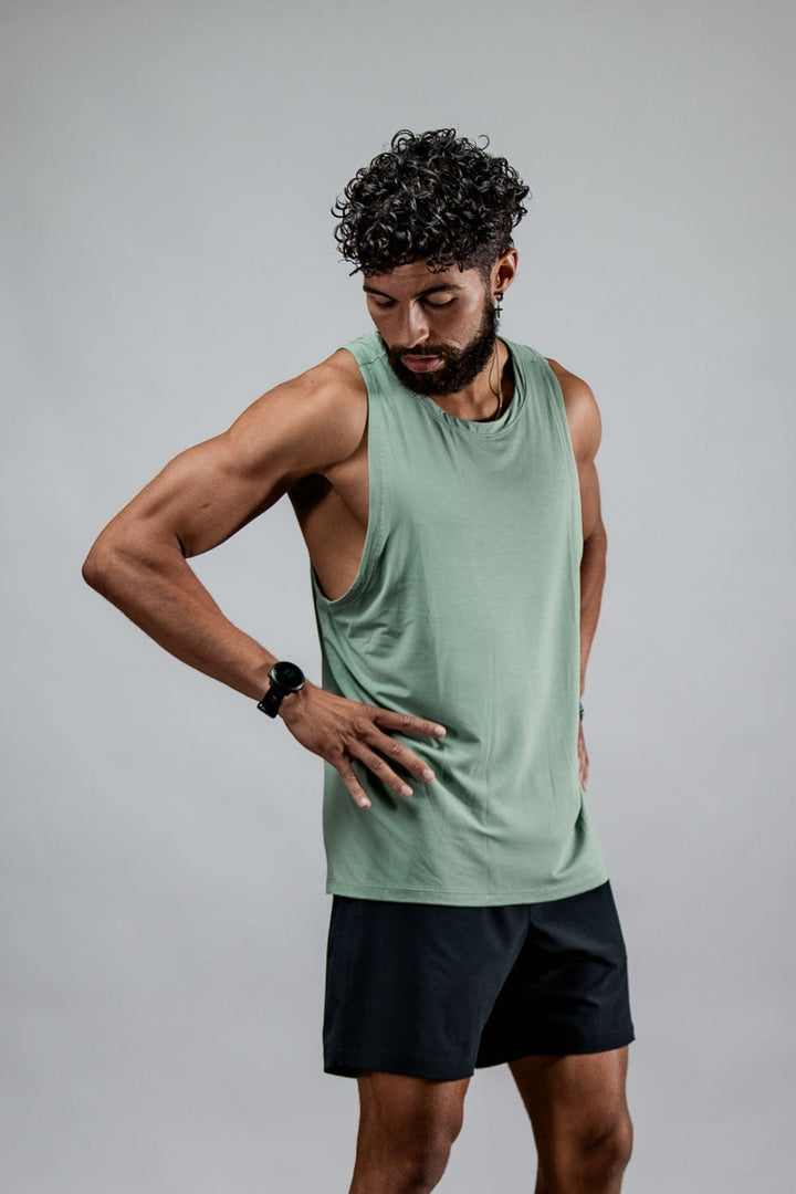 Men's Terra Recovery Tank (Low Light Olive)