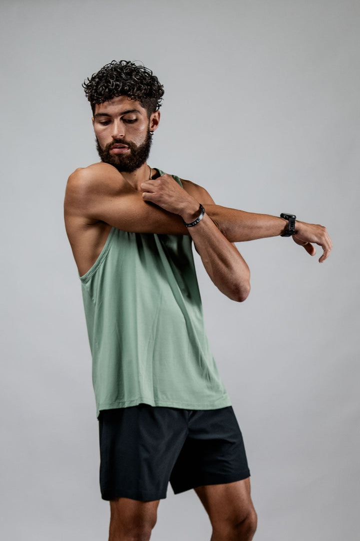 Men's Terra Recovery Tank (Low Light Olive)