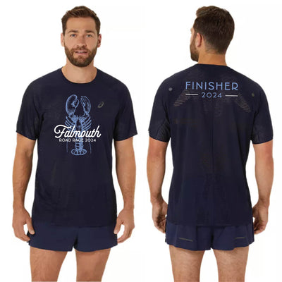 Camiseta de manga corta Asics para hombre de la Falmouth Road Race 2024 Finisher - Metarun (2011C986-401) FRR17-24 (POS)