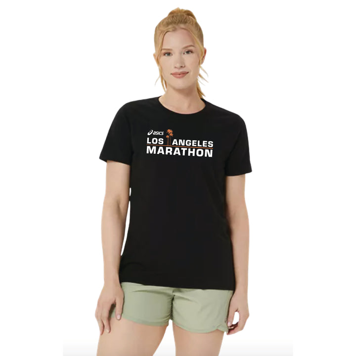 ASICS Los Angeles Marathon 2027 - ASICS Women's PR Poly Cotton Short Sleeve Tee Black (2012D014) (LA27-05 FC)
