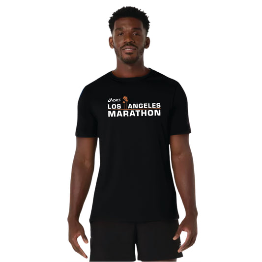 ASICS Los Angeles Marathon 2027 - ASICS Men's PR Poly Cotton Short Sleeve Tee Black (2011D028)(LA27-05 FC)