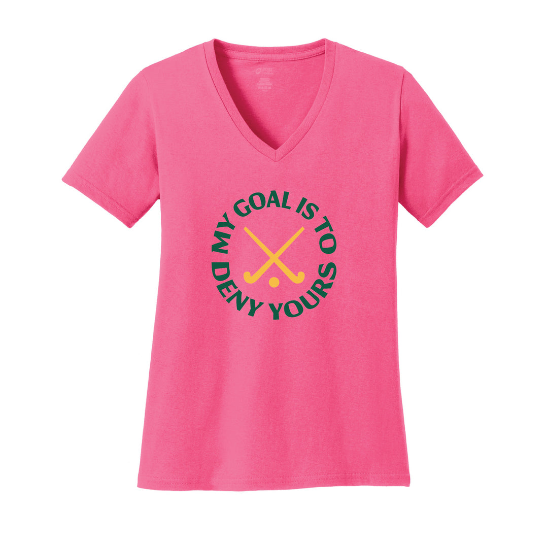 Warrior Field Hockey - Women's Core Cotton V-Neck Tee - Neon Pink (LPC54V)