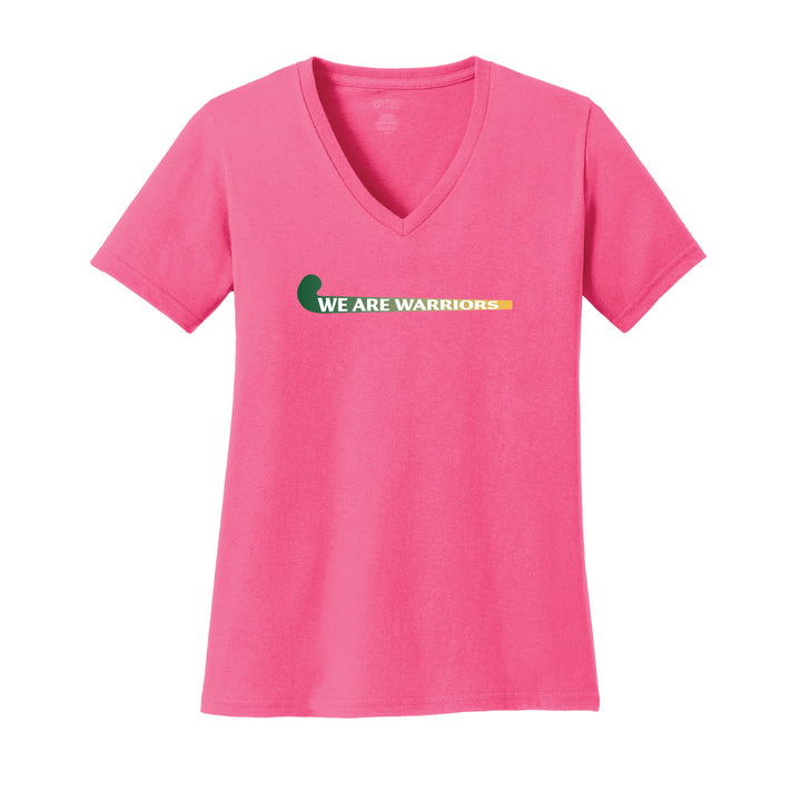 Warrior Field Hockey - Women's Core Cotton V-Neck Tee - Neon Pink (LPC54V)