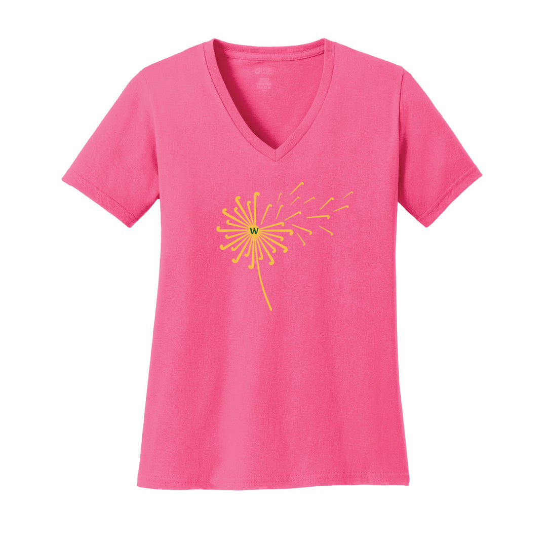 Warrior Field Hockey - Women's Core Cotton V-Neck Tee - Neon Pink (LPC54V)