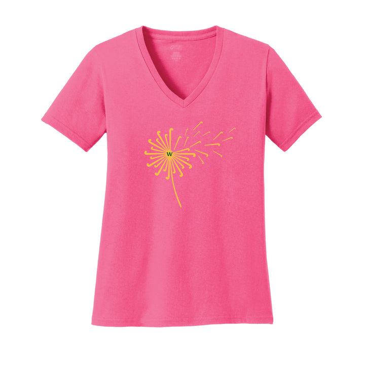 Warrior Field Hockey - Women's Core Cotton V-Neck Tee - Neon Pink (LPC54V)
