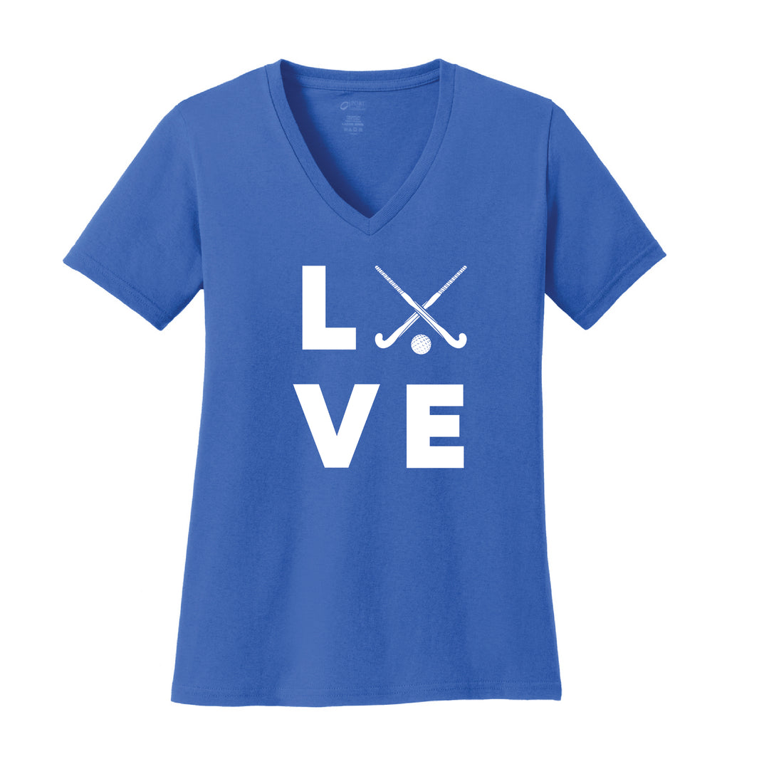 Warrior Field Hockey - Women's Core Cotton V-Neck Tee - Royal (LPC54V)