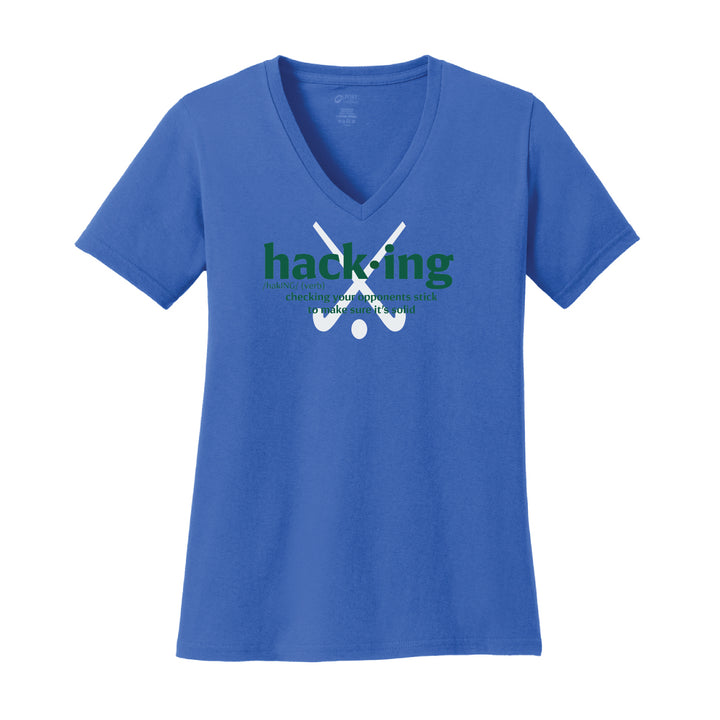 Warrior Field Hockey - Women's Core Cotton V-Neck Tee - Royal (LPC54V)