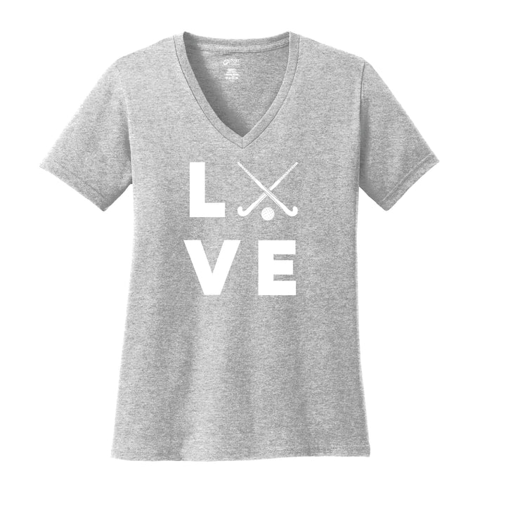 Warrior Field Hockey - Women's Core Cotton V-Neck Tee - Ash (LPC54V)