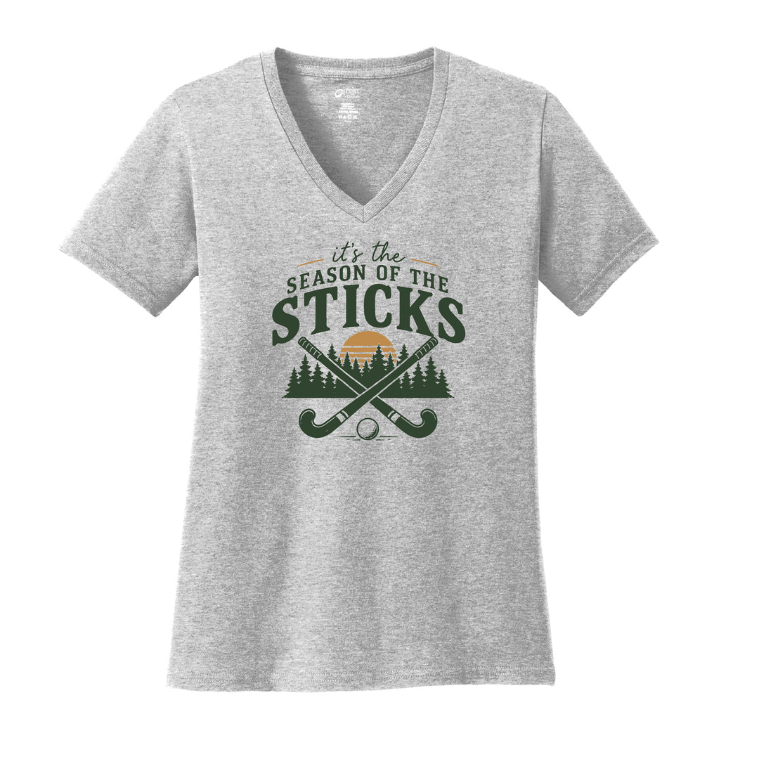 Warrior Field Hockey - Women's Core Cotton V-Neck Tee - Ash (LPC54V)