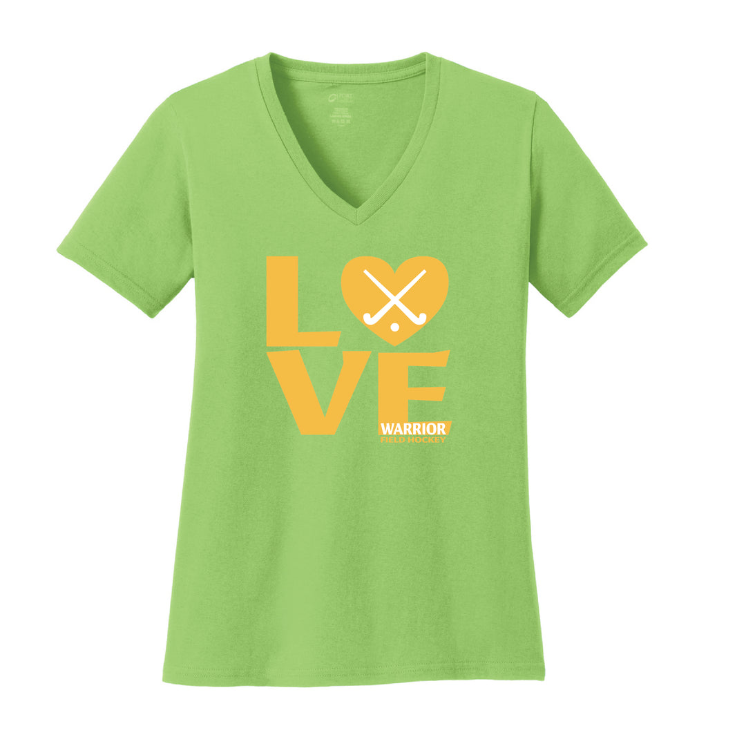 Warrior Field Hockey - Women's Core Cotton V-Neck Tee - Lime (LPC54V)