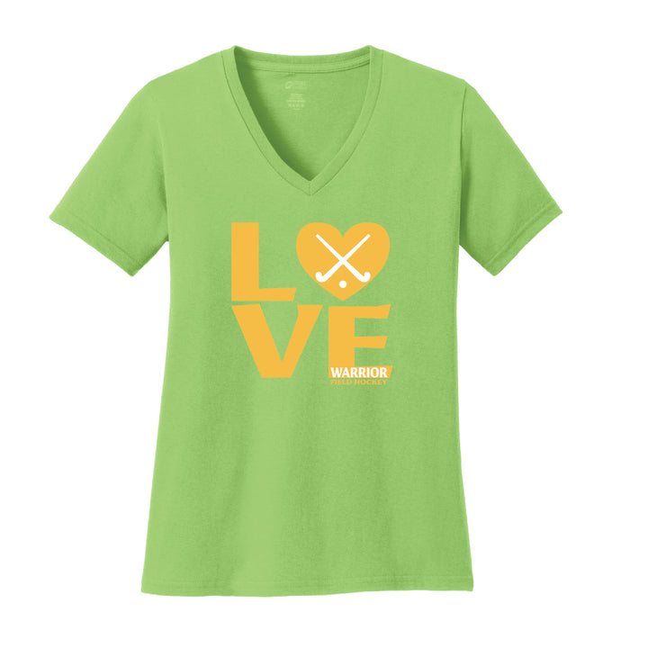 Warrior Field Hockey - Women's Core Cotton V-Neck Tee - Lime (LPC54V)