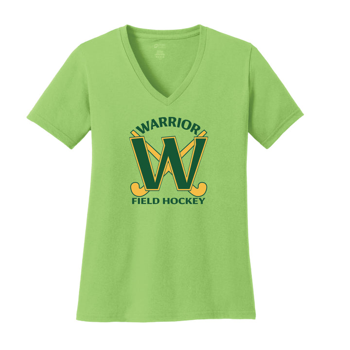 Warrior Field Hockey - Women's Core Cotton V-Neck Tee - Lime (LPC54V)
