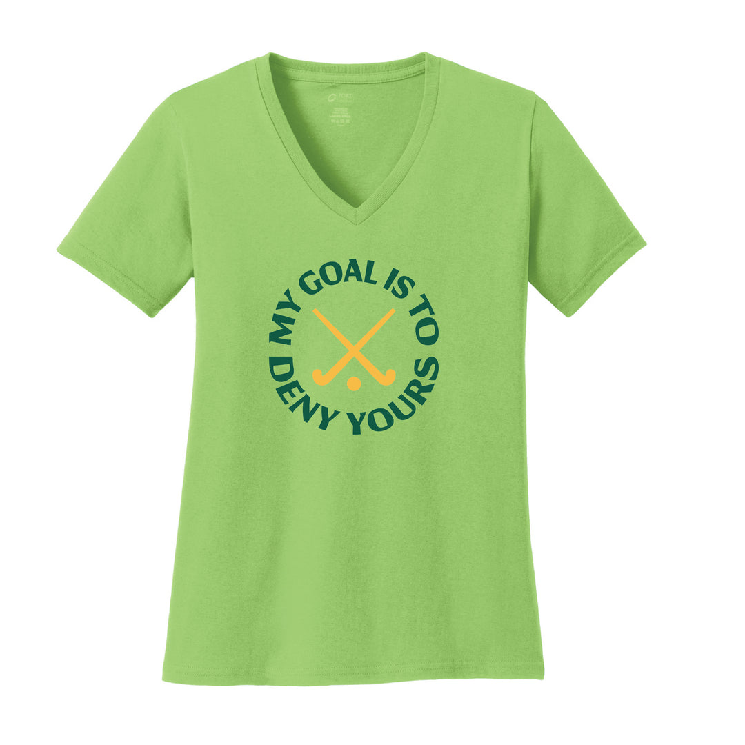 Warrior Field Hockey - Women's Core Cotton V-Neck Tee - Lime (LPC54V)