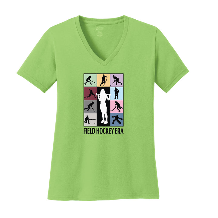 Warrior Field Hockey - Women's Core Cotton V-Neck Tee - Lime (LPC54V)