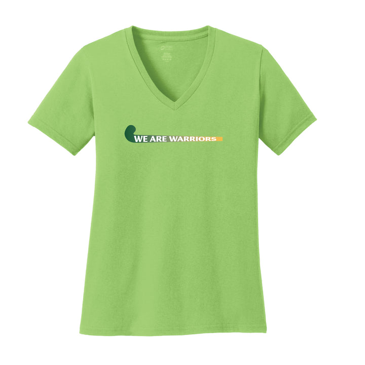 Warrior Field Hockey - Women's Core Cotton V-Neck Tee - Lime (LPC54V)