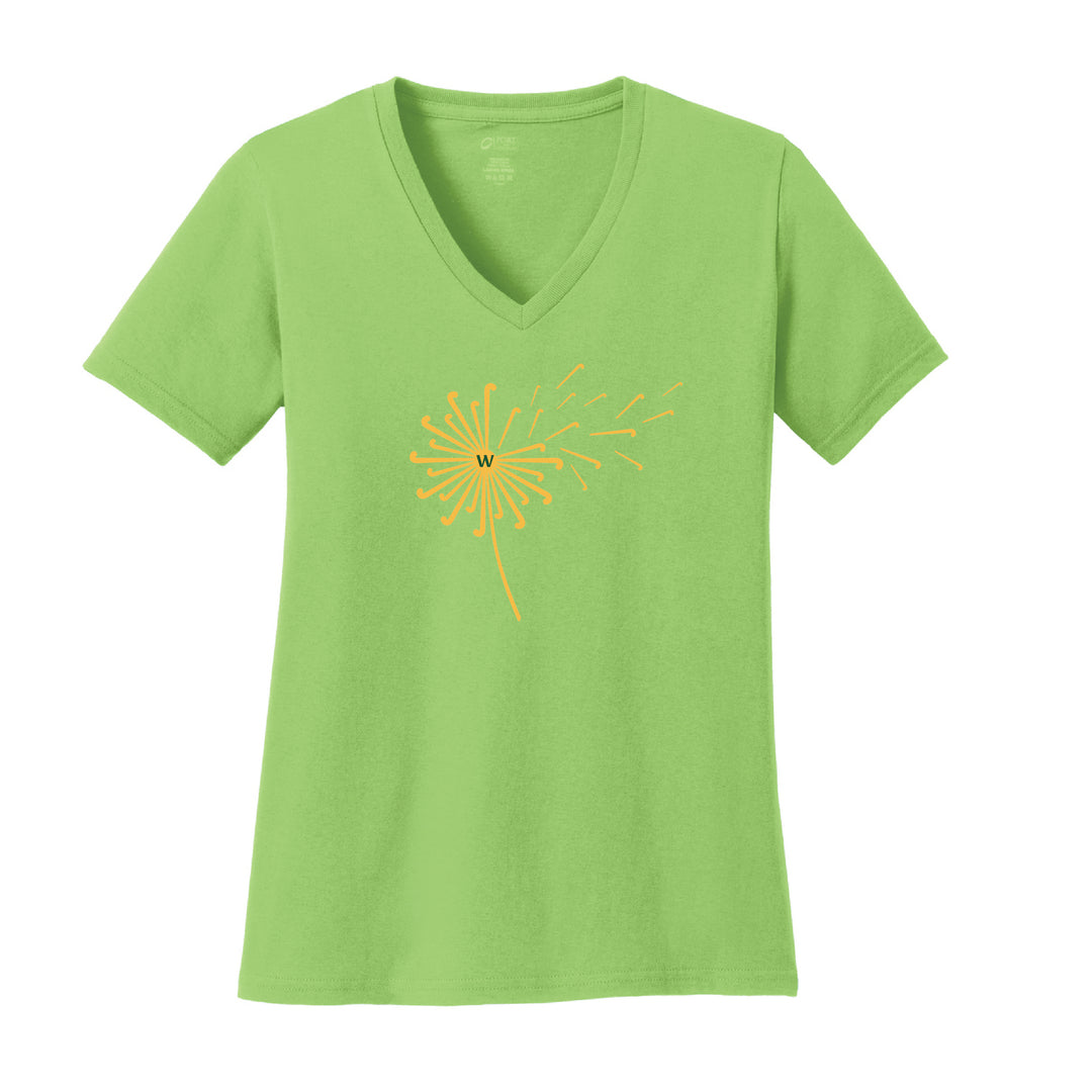 Warrior Field Hockey - Women's Core Cotton V-Neck Tee - Lime (LPC54V)