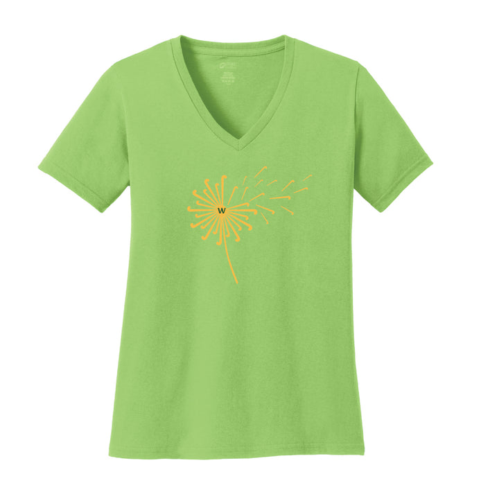 Warrior Field Hockey - Women's Core Cotton V-Neck Tee - Lime (LPC54V)