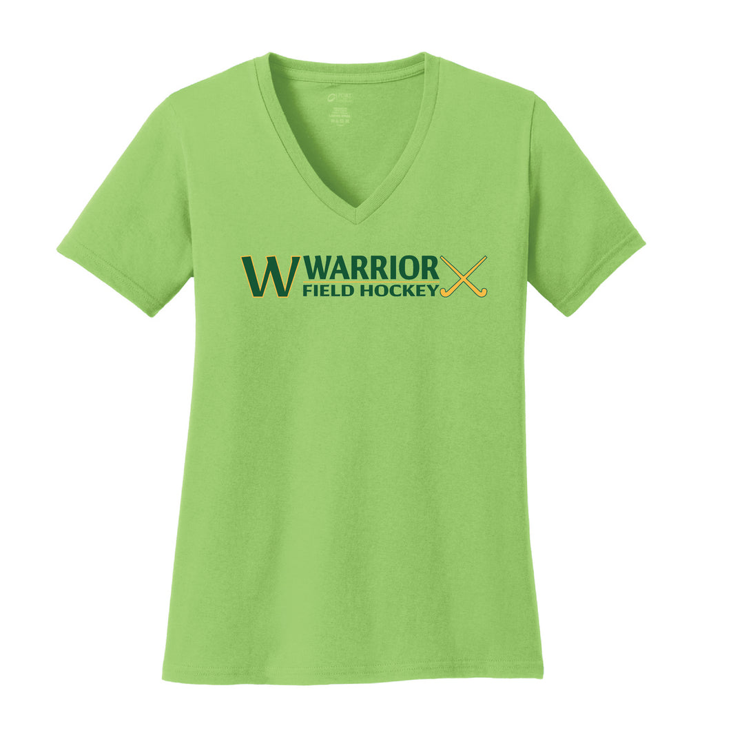 Warrior Field Hockey - Women's Core Cotton V-Neck Tee - Lime (LPC54V)