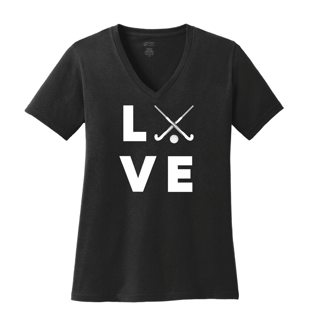 Warrior Field Hockey - Women's Core Cotton V-Neck Tee - Black (LPC54V)