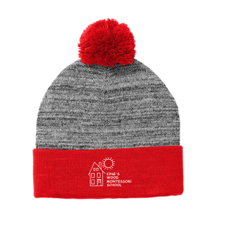 King's Wood Montessori - Heather Pom Pom Beanie (STC41)