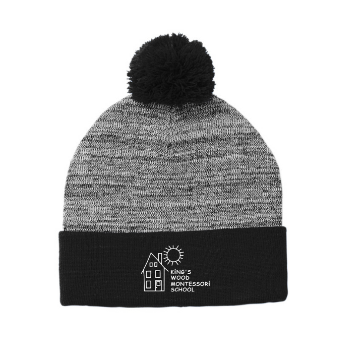 King's Wood Montessori - Heather Pom Pom Beanie (STC41)