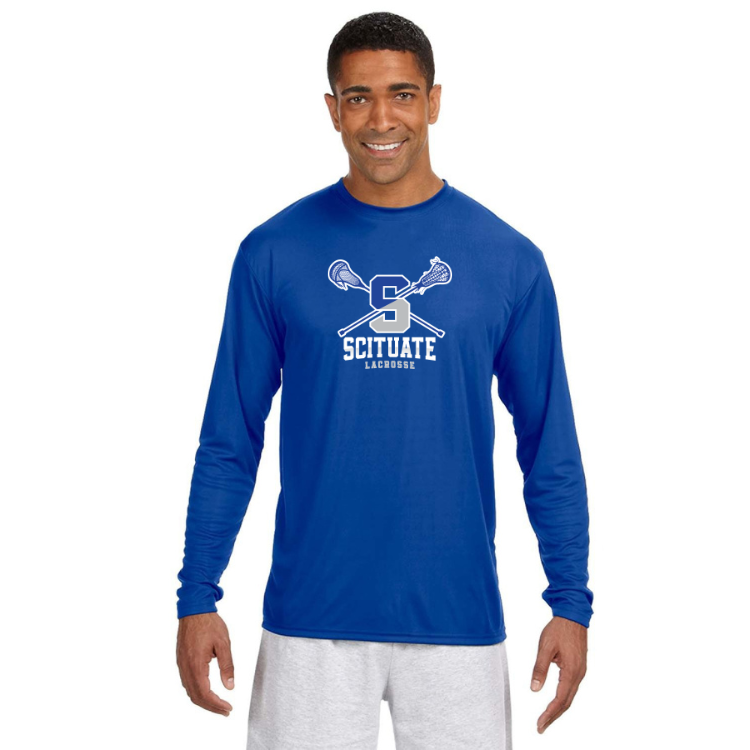 Camiseta de manga larga de rendimiento y enfriamiento para hombre de Scituate Lacrosse (N3165)