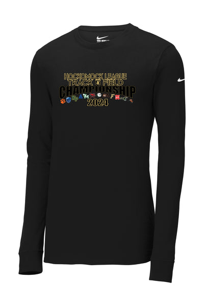 Campeonato de atletismo de Hockomock: camiseta de manga larga de algodón y poliéster Nike Dri FIT (NKBQ5230)