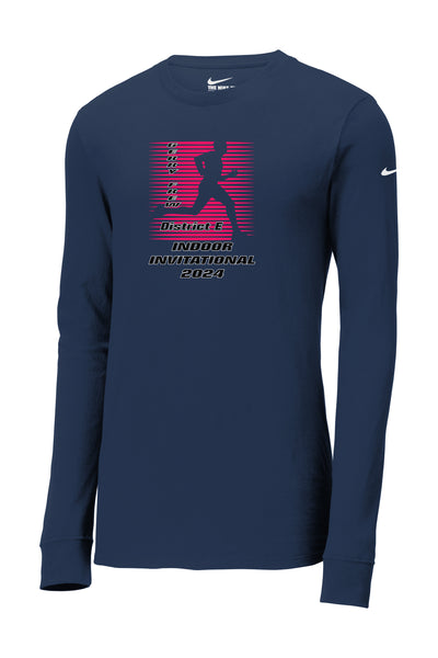 Campeonato de atletismo del distrito E: camiseta de manga larga de algodón y poliéster Nike Dri FIT (NKBQ5230)