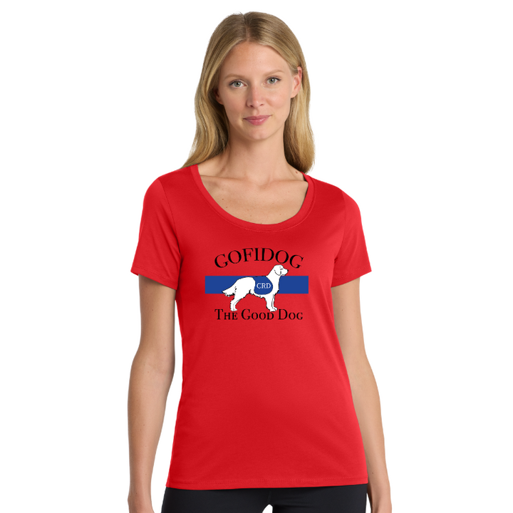 GOFI - Camiseta de cuello redondo de algodón y poliéster Nike Dri FIT para mujer (NKBQ5234)