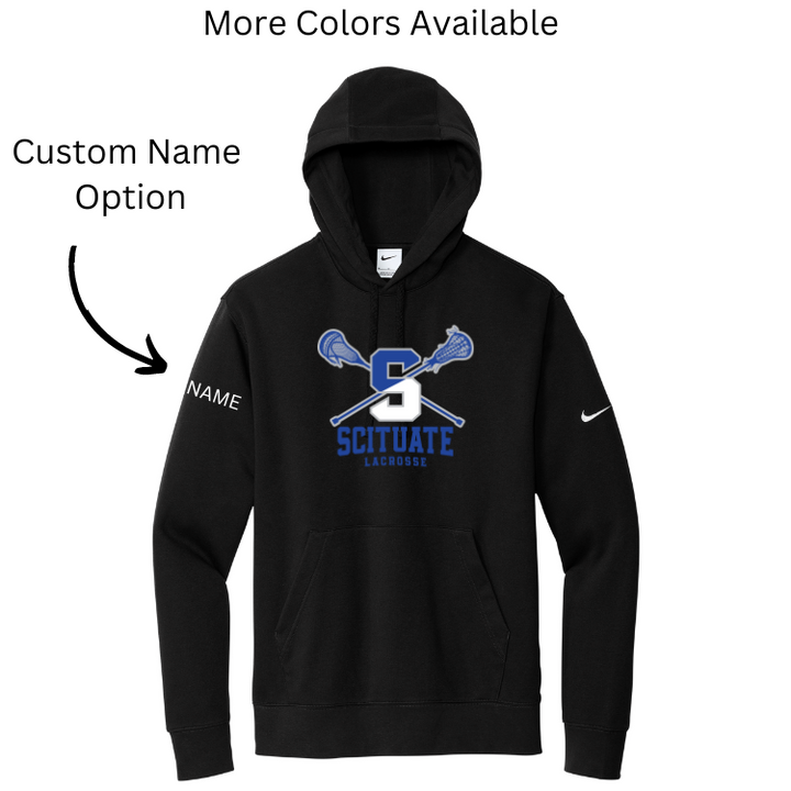 Scituate Lacrosse - Nike Club Fleece Sleeve Swoosh Pullover Hoodie (NKDR1499)