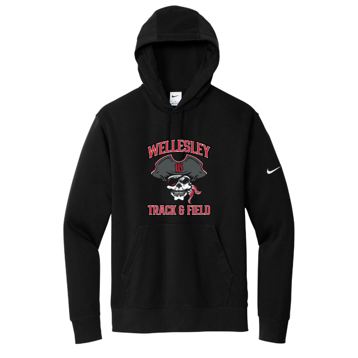 Wellesley Track & Field - Nike Club Fleece Sleeve Swoosh Pullover Hoodie (NKDR1499)