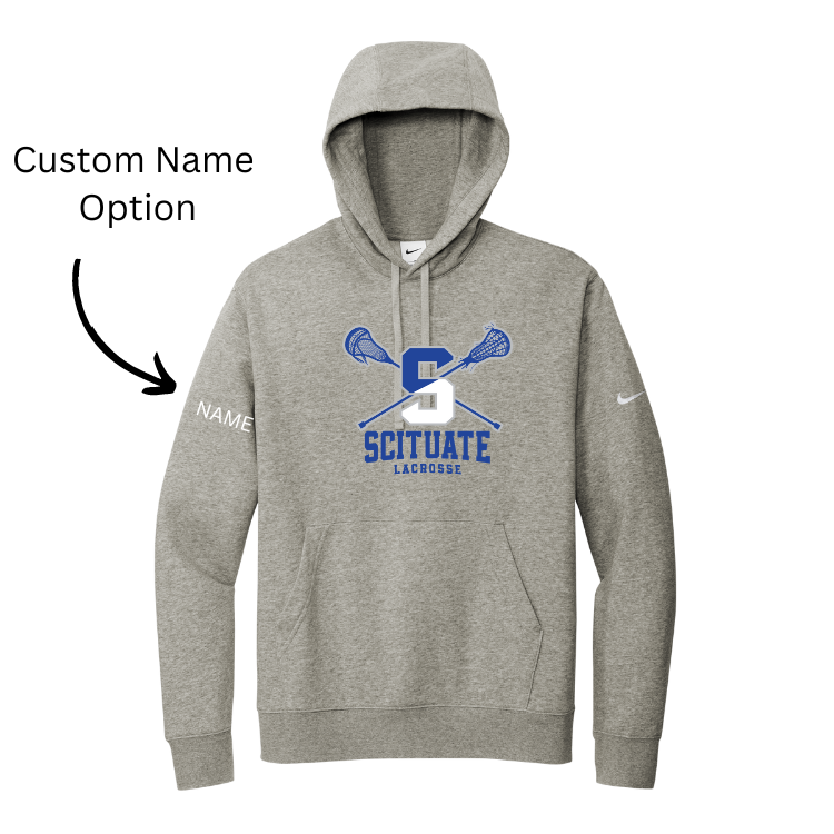 Scituate Lacrosse - Nike Club Fleece Sleeve Swoosh Pullover Hoodie (NKDR1499)