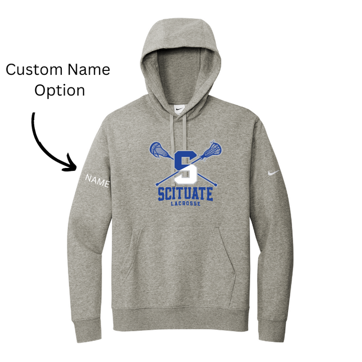 Scituate Lacrosse - Nike Club Fleece Sleeve Swoosh Pullover Hoodie (NKDR1499)