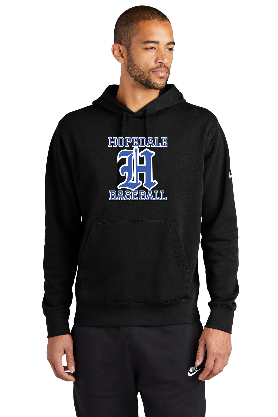 Sudadera con capucha y logo Nike Club Fleece Sleeve de Hopedale Baseball (NKDR1499)